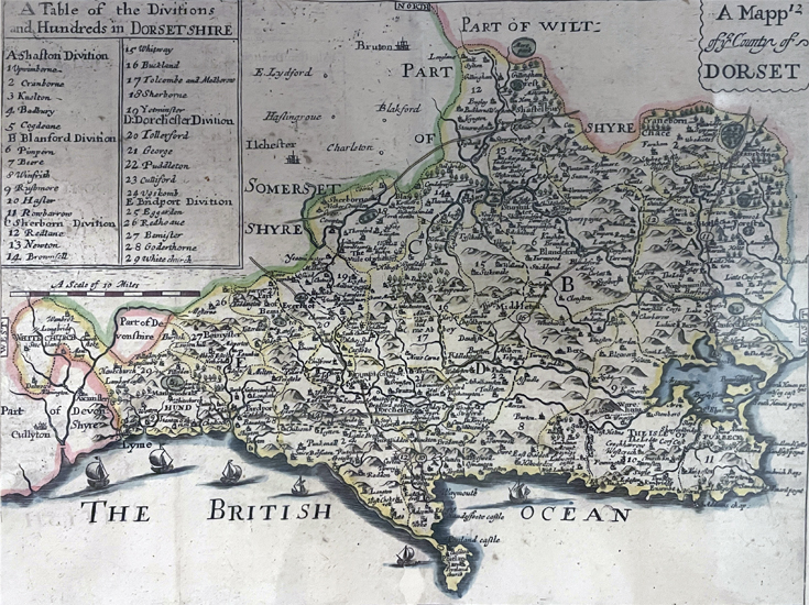Historic map of Dorset and North Dorset. Discover Gillingham School, Dorset.